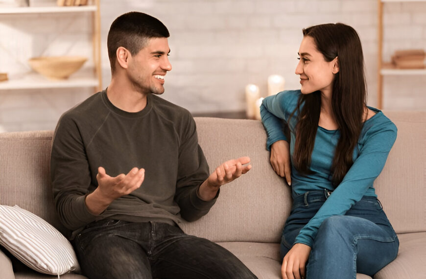 Couple communicate each other